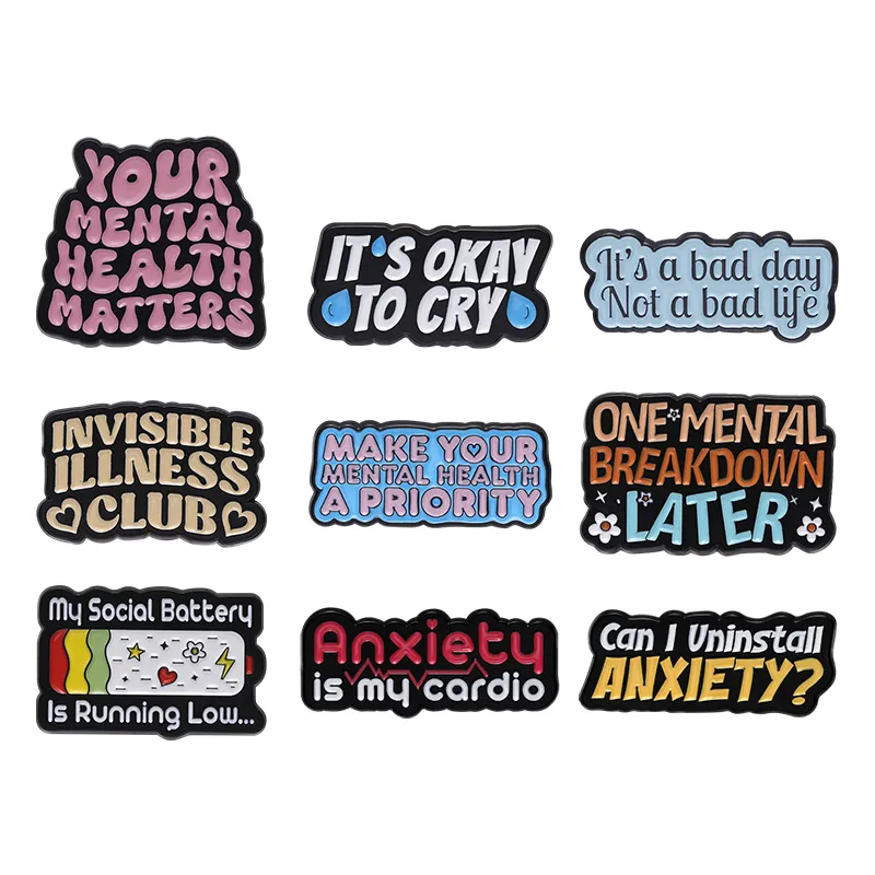 Men'S Accessories Quotes - Quote Anxiety Brooch Enamel Pin Badge