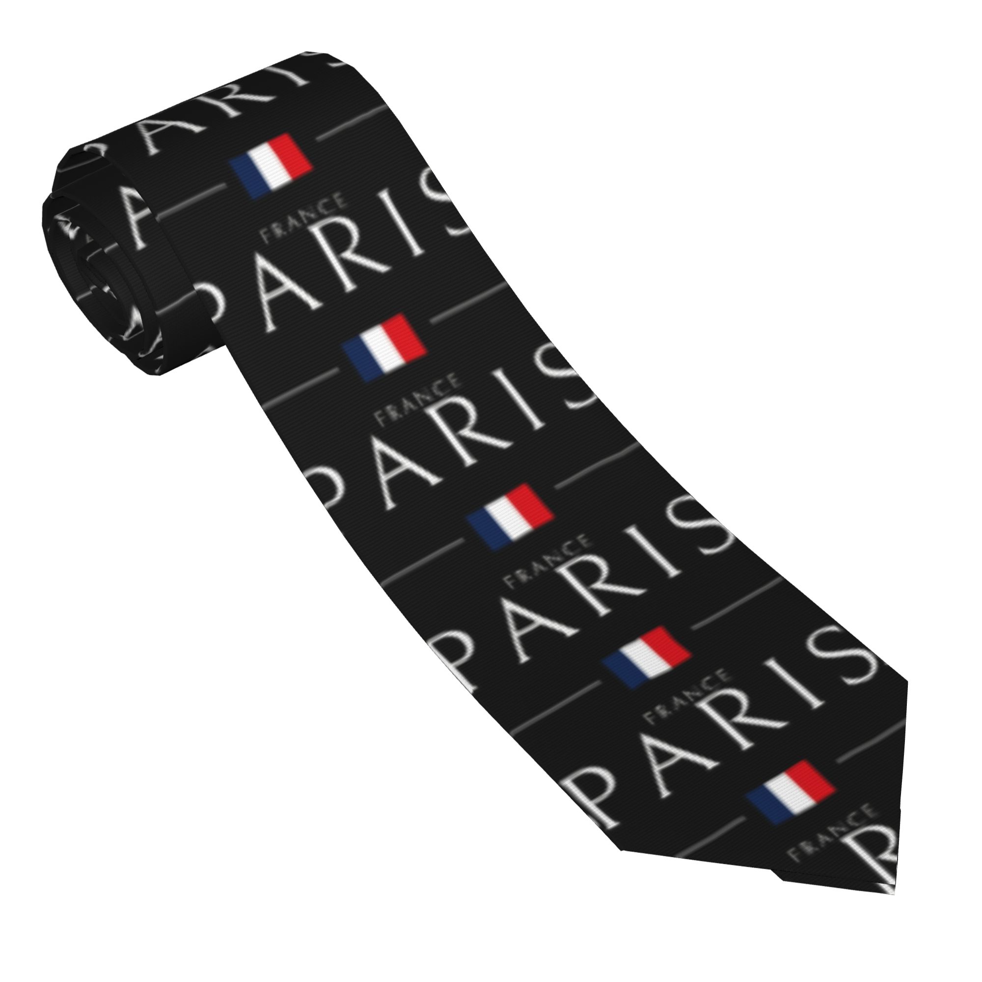 Men'S Accessories Paris - Paris France Flag Minimal Print Tie