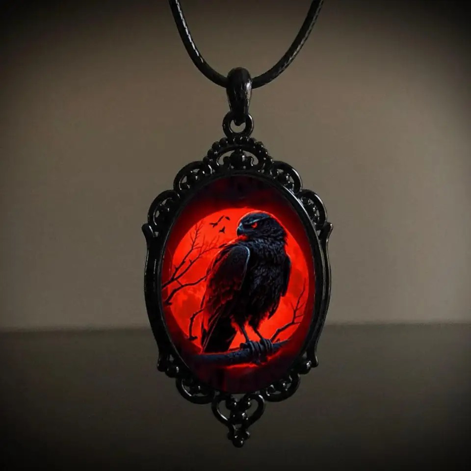 Gothic Vampire Owl Cameo Neckl - Men'S Vampire Accessories recension och pris