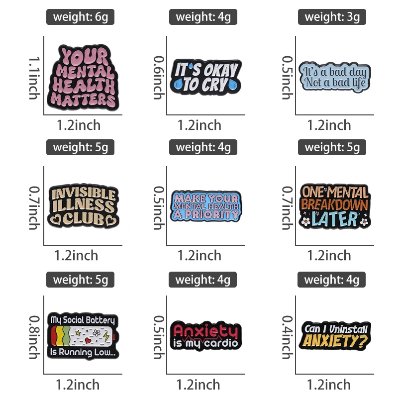 Quote Anxiety Brooch Enamel Pi - Men'S Accessories Quotes recension och pris