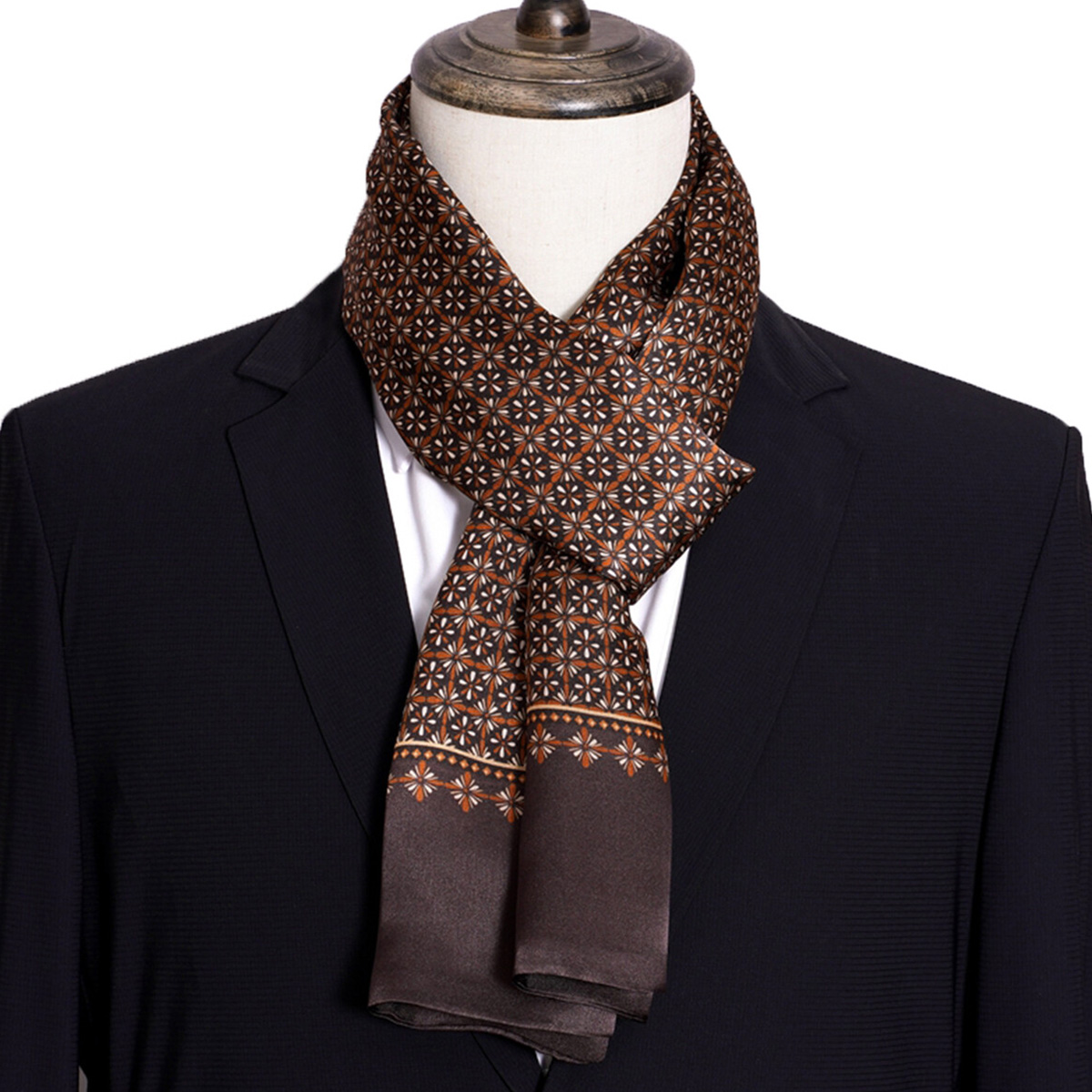 New Men's Stripe Silk Scarf Ho - Men'S Accessories Premium recension och pris