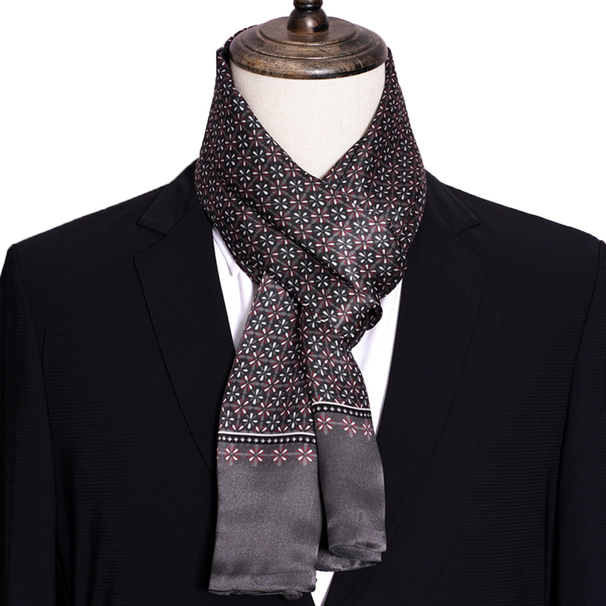 New Men's Stripe Silk Scarf Ho - Men'S Accessories Premium recension och pris
