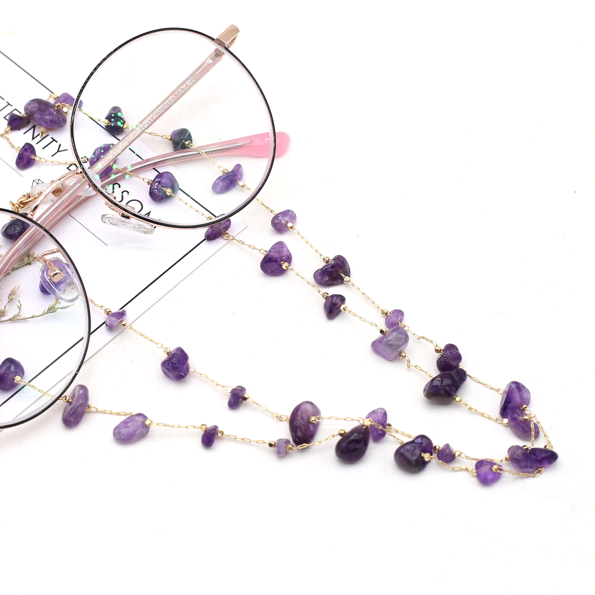 Natural Amethyst Stone Beaded  - Men Accessories Chain recension och pris