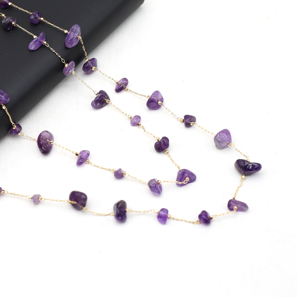 Natural Amethyst Stone Beaded  - Men Accessories Chain recension och pris
