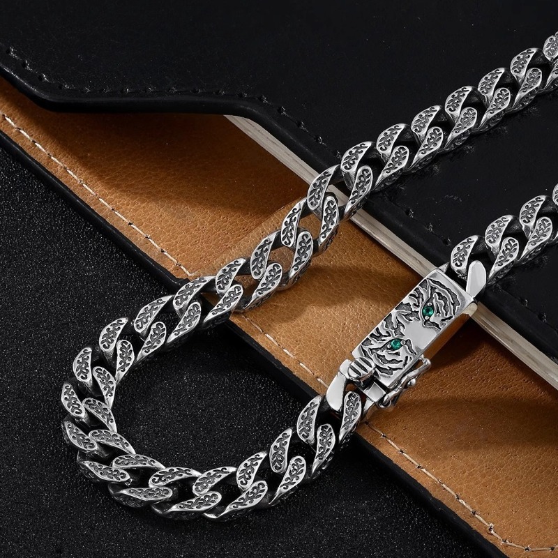 Bold Tiger Print Cuban Chain f - Men'S Accessories Instagram recension och pris