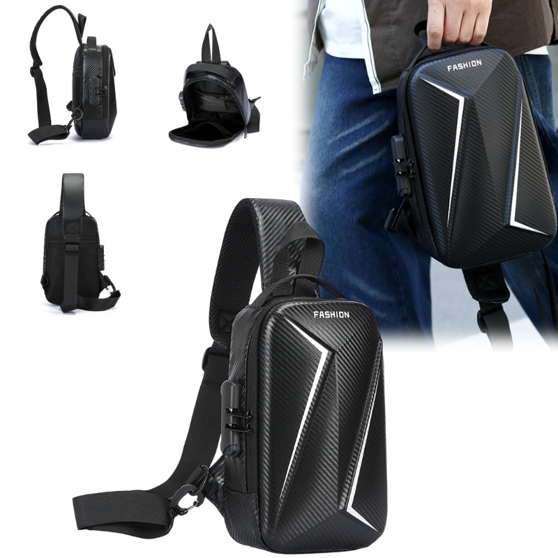 Men Sling Bag Security Lock Ca - Men Accessories Box recension och pris
