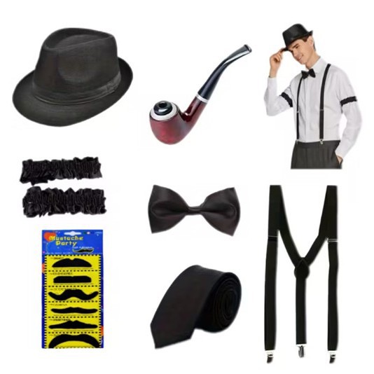1920s Mens Gatsby Gangster Cos - Men'S Accessories In The 1920S recension och pris