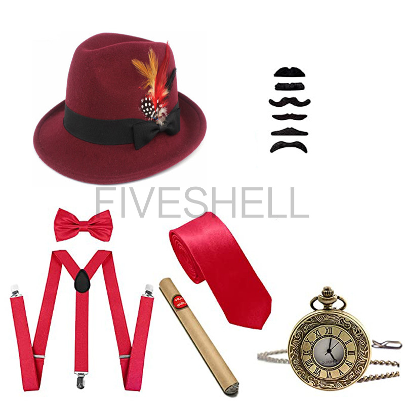 Mens 1920s Gatsby Gangster Cos - Men'S Accessories In The 1920S recension och pris