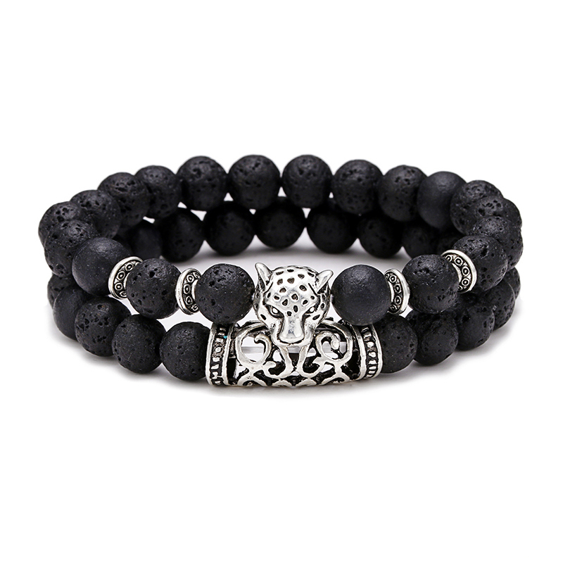 Premium 2Pcs/Set Leopard Beade - Men'S Accessories Premium recension och pris