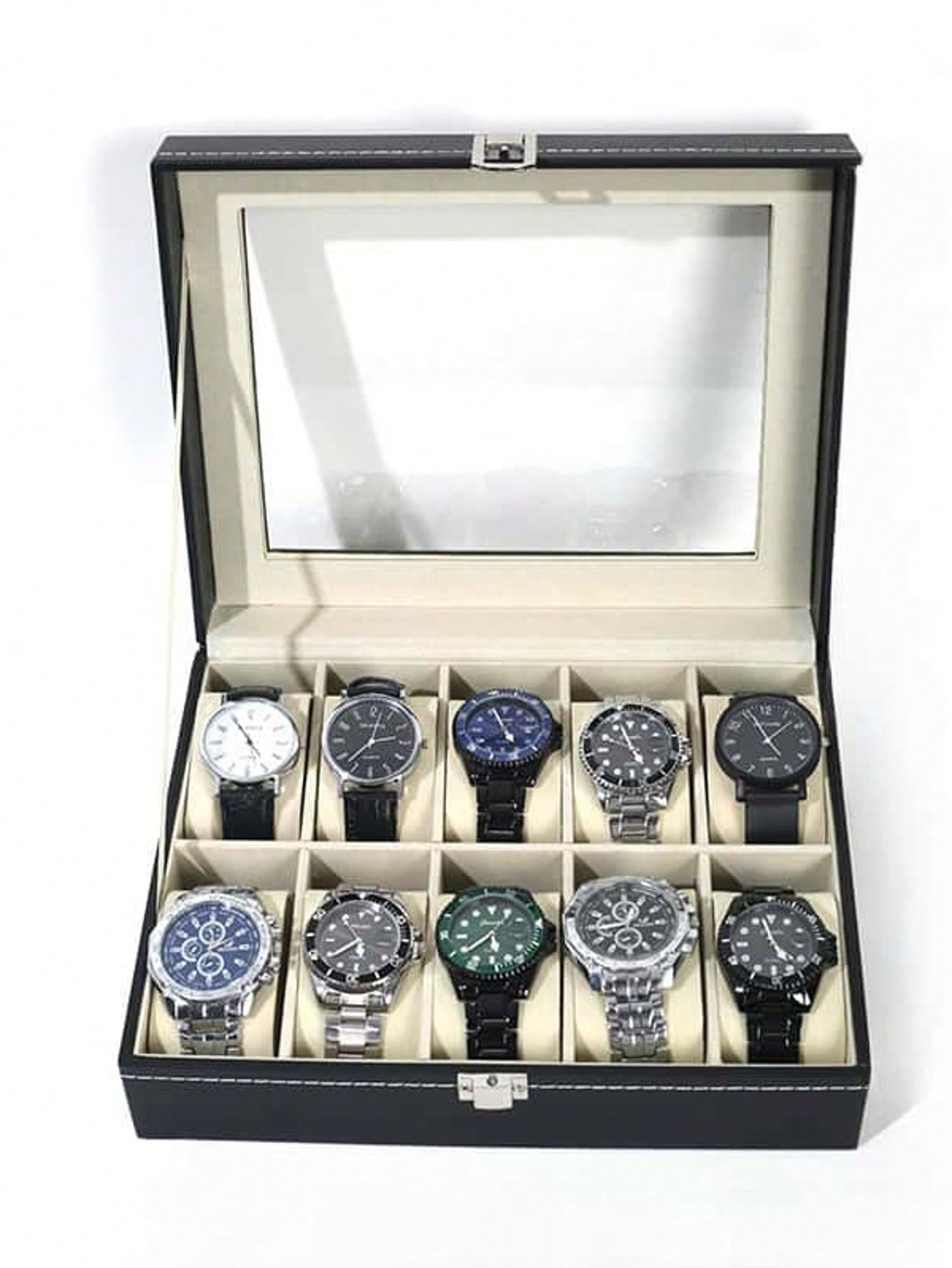 Leather Watch Box with Lock, L - Men Accessories Box recension och pris