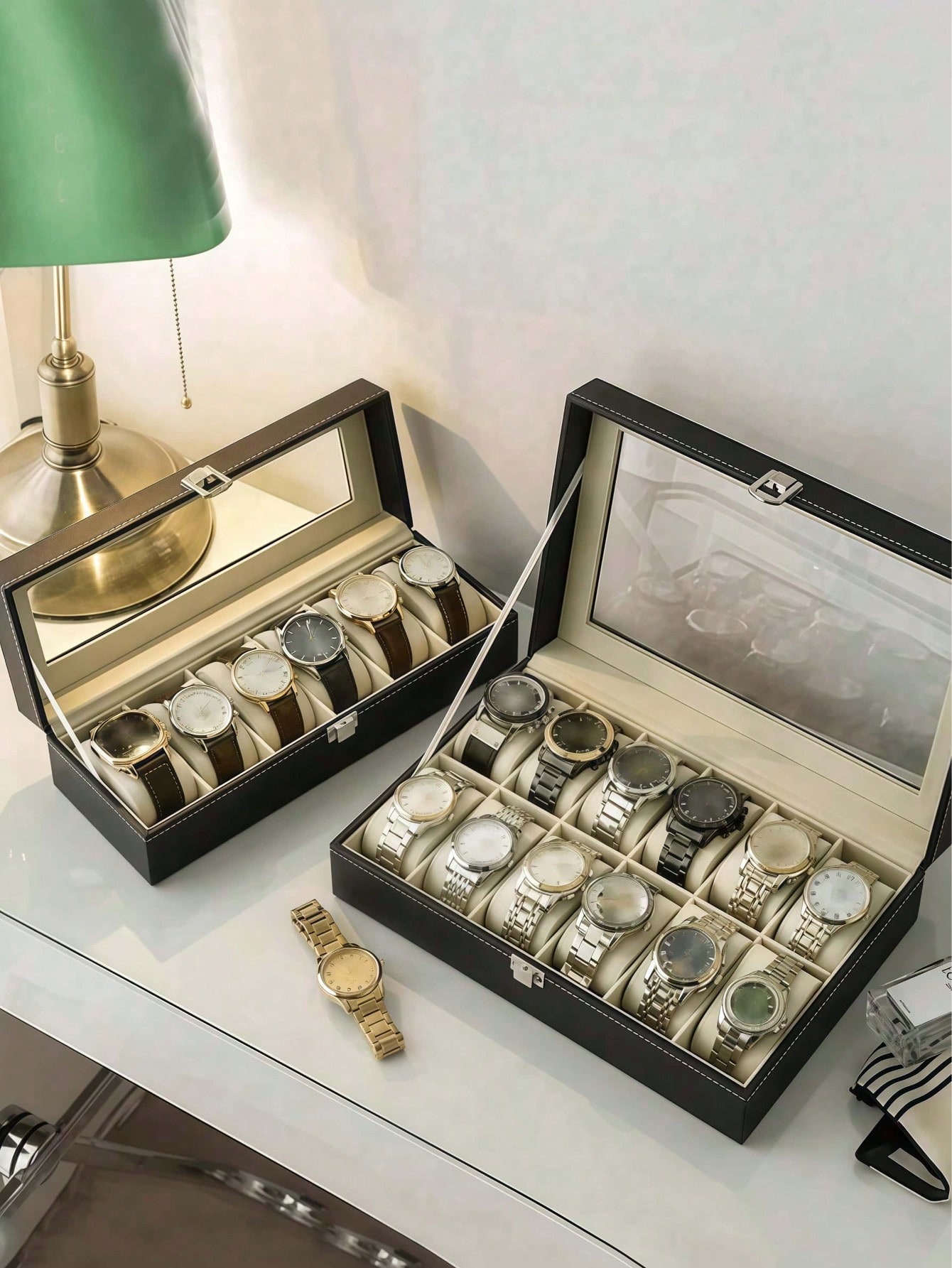 Leather Watch Box with Lock, L - Men Accessories Box recension och pris
