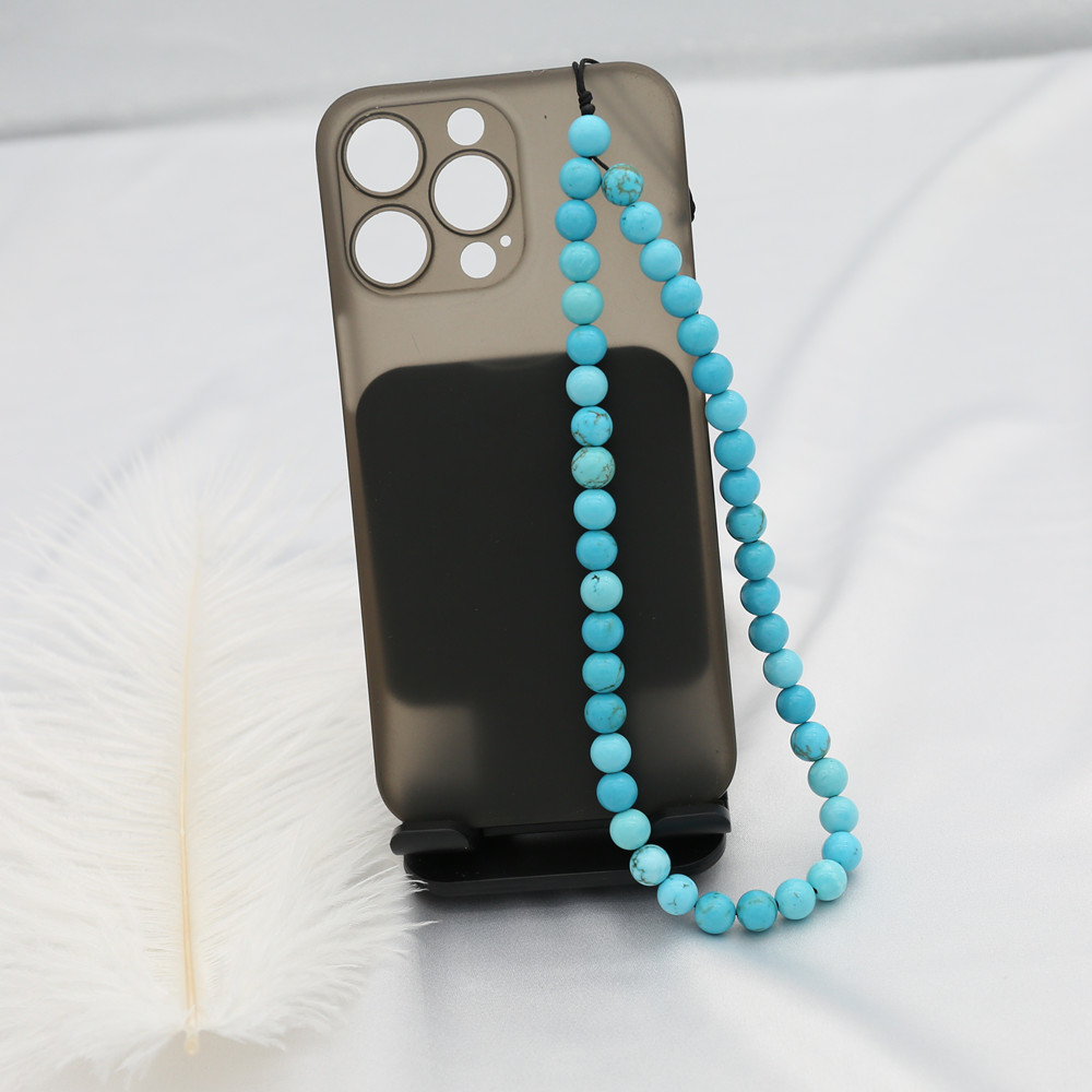 8MM Blue Turquoise Beaded Mobi - Men Accessories Chain recension och pris
