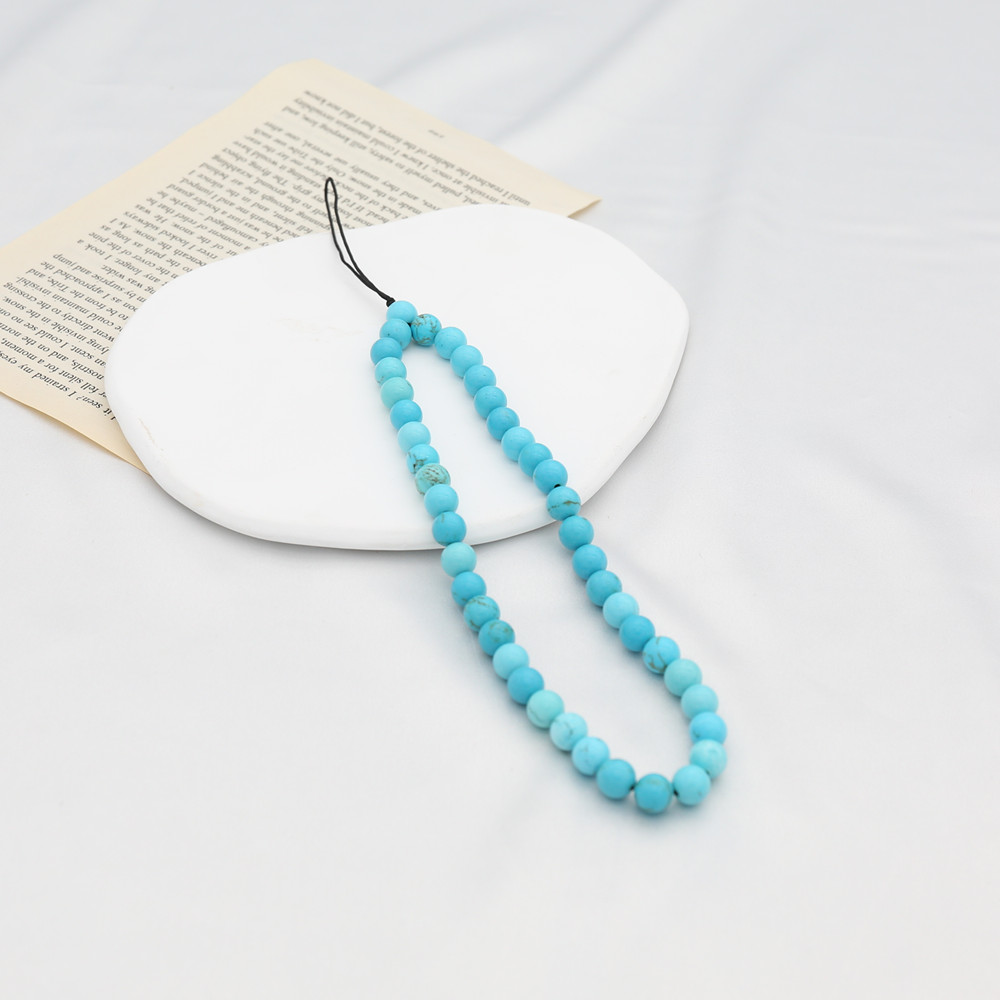 8MM Blue Turquoise Beaded Mobi - Men Accessories Chain recension och pris