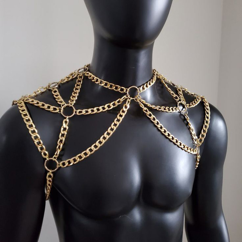 Punk Men Shoulder Body Chain B - Men Accessories Chain recension och pris