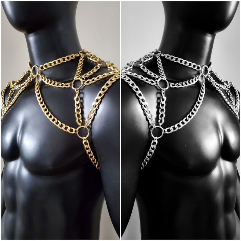 Punk Men Shoulder Body Chain B - Men Accessories Chain recension och pris