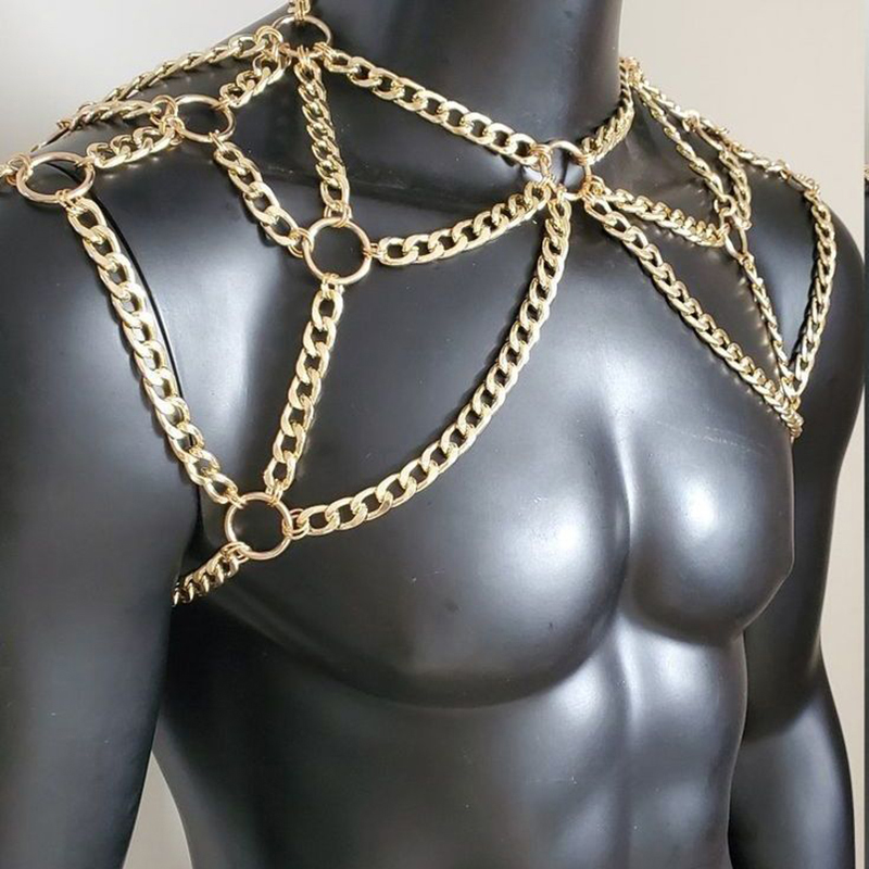 Punk Men Shoulder Body Chain B - Men Accessories Chain recension och pris