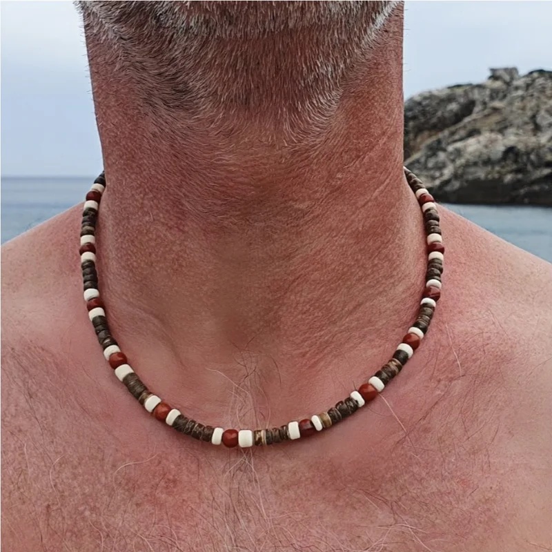 Bohemian Wood Bead Necklace fo - Men'S Vacation Accessories recension och pris