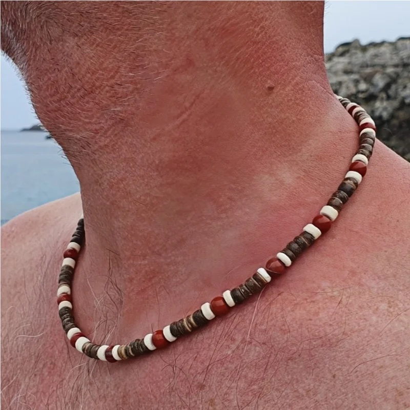 Bohemian Wood Bead Necklace fo - Men'S Vacation Accessories recension och pris