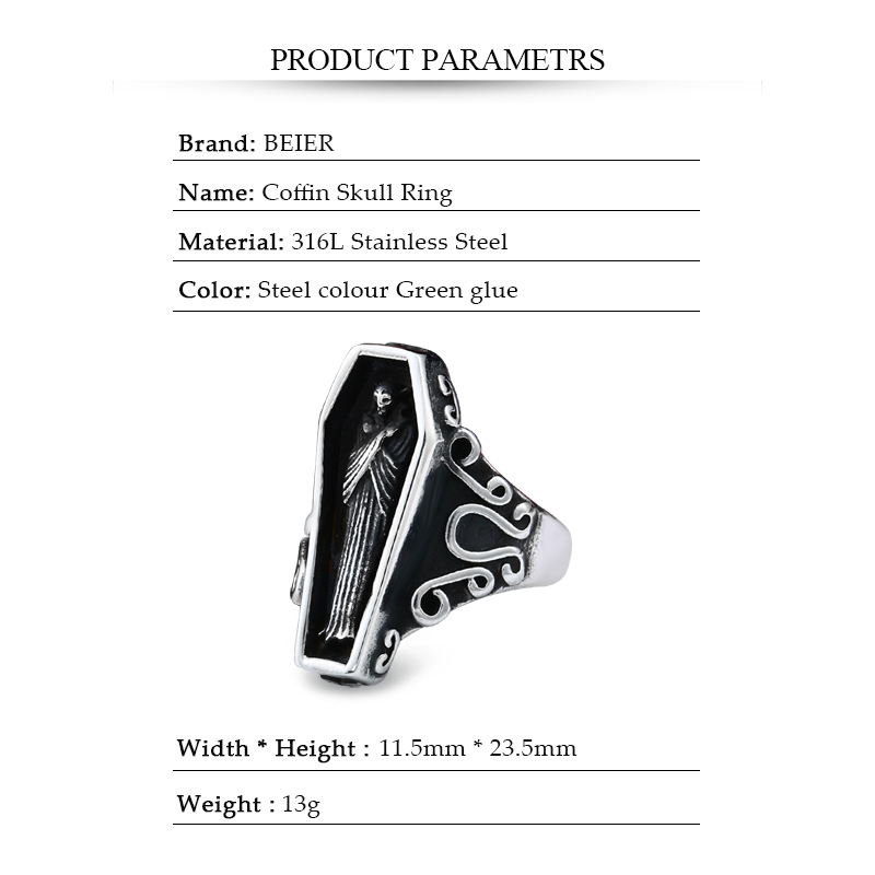 BEIER Undertaker Skull Gothic  - Men'S Vampire Accessories recension och pris