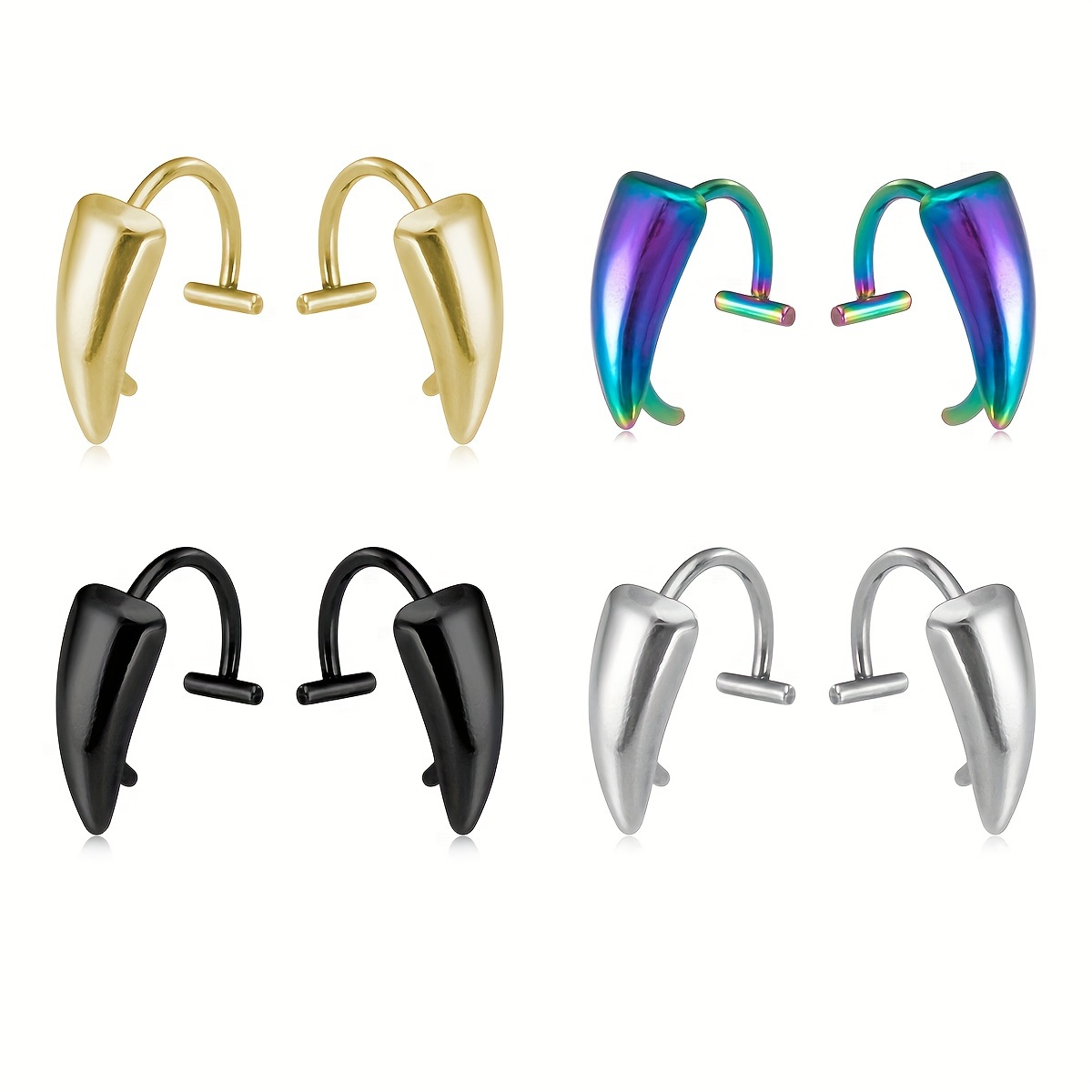 1Pair Stainless Steel Vampire  - Men'S Vampire Accessories recension och pris