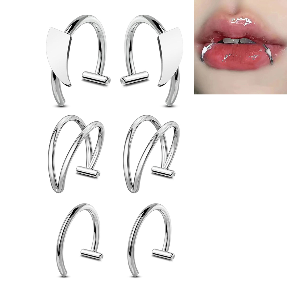 6pcs Stainless Steel Fake Lip  - Men'S Vampire Accessories recension och pris